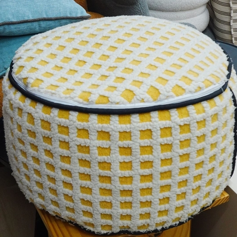 THANH LÝ- CHUPPY ĐƠN - Đôn Kẹo Xốp - Caro vàng - Tiêu chuẩn