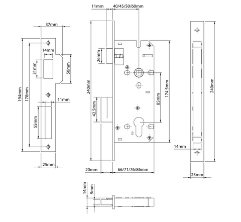 Thân khóa A2 Sweden