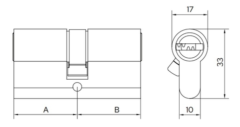 Ruột khóa chìa vi tính hai đầu chìa