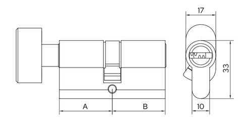 Ruột khóa chìa vi tính một đầu vặn một đầu chìa