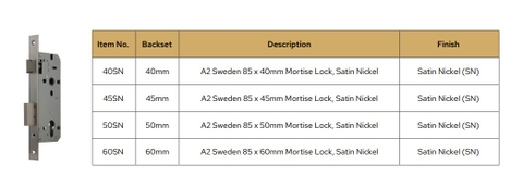Thân khóa A2 Sweden
