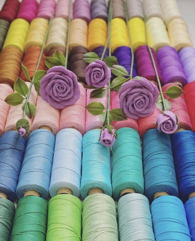 Sợi dệt Craft Yarn 2mm màu trơn