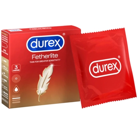 Bao cao su durex fetherlite 3 cái siêu mỏng nhẹ