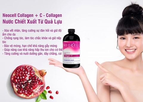 Collagen lựu dạng nước NeoCell Pomegranate 4000mg chai 473ml chống lão hóa, tái tạo collagen dưỡng da móng tóc
