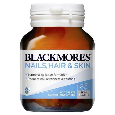 Viên uống blackmores nails hair skin hỗ trợ đẹp da, móng và tóc hộp 60 viên