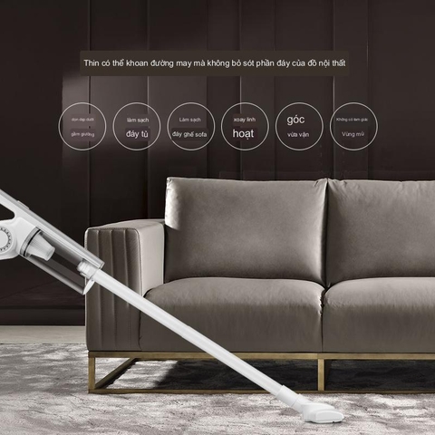 Máy hút bụi trắng cầm tay kaisa villa cho gia đình lực hút lớn, tiếng ồn thấp, siêu tiện lợi