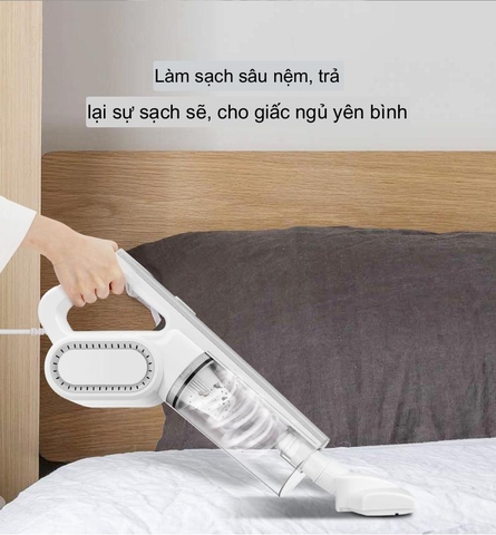 Máy hút bụi trắng cầm tay kaisa villa cho gia đình lực hút lớn, tiếng ồn thấp, siêu tiện lợi