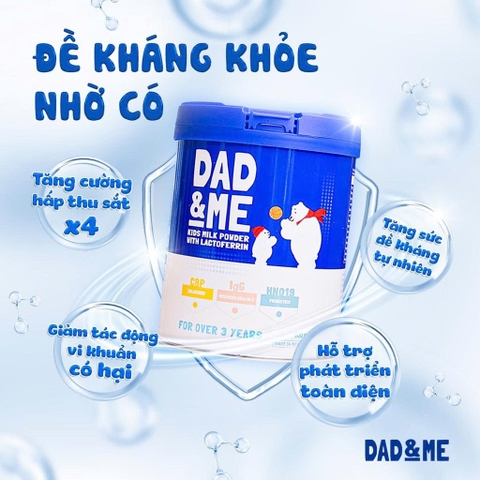 Sữa Dad & Me Kids Milk Powder with Lactoferrin từ 3 tuổi 800g