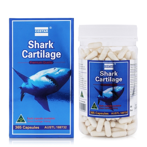 Sụn cá mập costar blue shark cartilage 750mg 365 viên giảm đau nhức xương khớp
