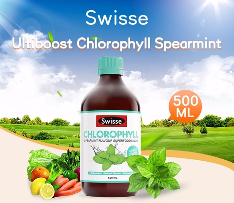 Nước diệp lục Swisse Chlorophyll thanh lọc cơ thể nhập khẩu Úc 500ml (Xanh)