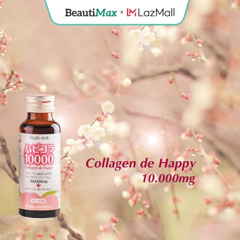 Collagen Nhật De Happy 10000mg hỗ trợ nuôi dưỡng tái tạo da 10chaix50ml/hộp