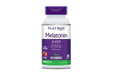 Hỗ trợ giấc ngủ ngon Natrol Melatonin Sleep 5mg 250 viên giúp ngủ ngon, cải thiện chứng mất ngủ mệt mỏi lo âu (ngậm)