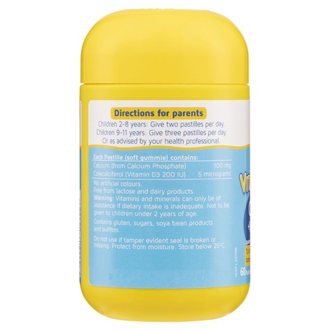 Calcium Vitamin D  Kẹo Dẻo Cho Bé Nature’s Way Kids Smart Vita Gummies hộp 60 Viên Tăng chiều cao