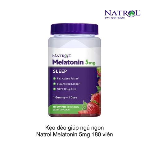 Ngủ ngon Natrol melatonin sleep gummies 5mg 180 viên (kẹo dẻo) hỗ trợ giấc ngủ nhanh hơn, ngủ lâu hơn, tinh thần sảng khoái