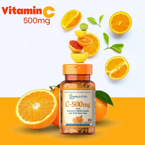 Bổ sung vitamin C Puritan's Pride 500mg 100 viên