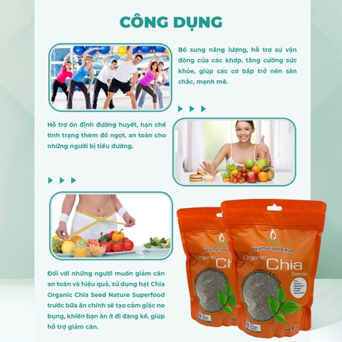 Hạt chia Healthy Nuts & Seeds Organic Chia Seeds 500gr