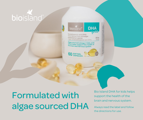 Dầu cá dha bio island for kids phát triển trí não cho bé hộp 60 viên