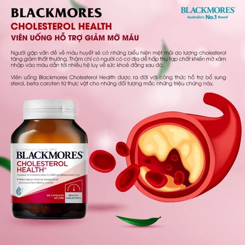 Viên uống giảm mỡ máu blackmores cholesterol health 60 viên cần thiết cho người lớn tuổi