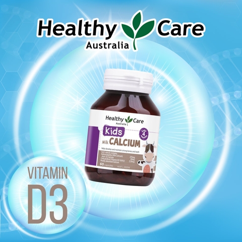 Canxi sữa cho bé Healthy Care Kids Milk Calcium 60 viên