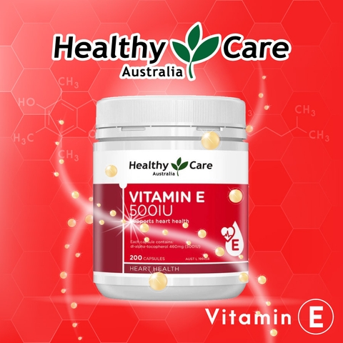 Vitamin E 500IU Healthy Care đẹp da, dưỡng tóc 200 viên