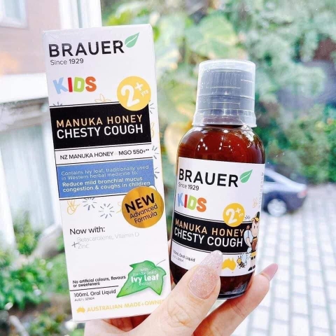 Siro giảm ho có đờm dạng lỏng Brauer Chesty Cough cho bé từ 2 tuổi trở lên 100ml