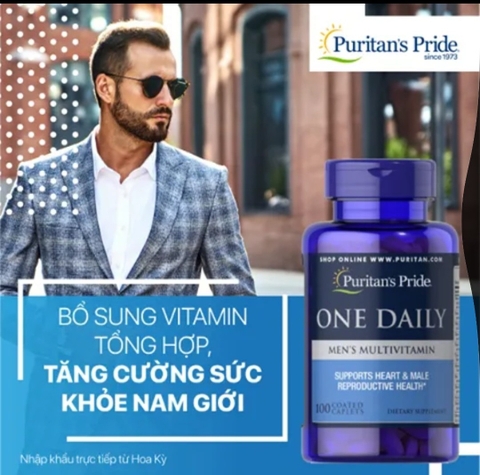 Vitamin tổng hợp cho nam giới puritan's pride one daily men’s multivitamin 100 viên