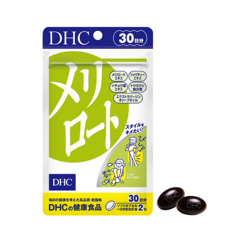 Hỗ trợ giảm các triệu chứng đau, sưng, phù nề chân.  giảm tình trạng da sần vỏ cam do suy giãn tĩnh mạch DHC Melilot gói 30 ngày 60 viên
