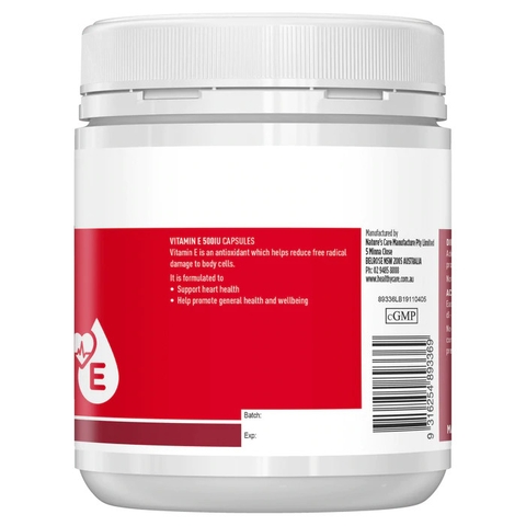 Vitamin E 500IU Healthy Care đẹp da, dưỡng tóc 200 viên