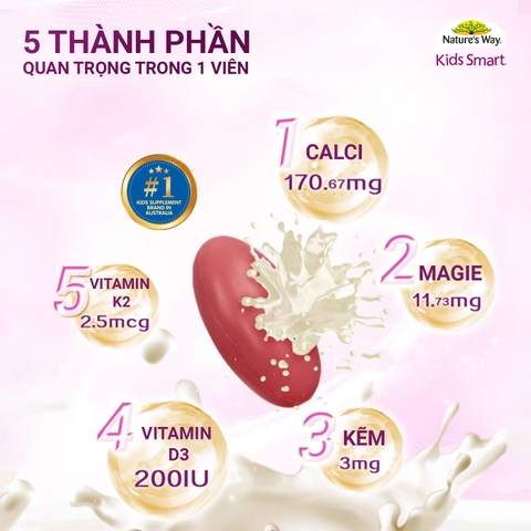 Nature’s Way Kids Smart Bursts Liquid Calcium 30 viên