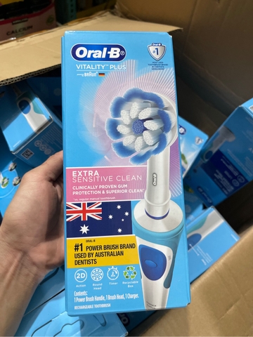 Bàn chải điện Oral B Vitality Plus Extra Sensitive Clean dịu nhẹ với nướu dành cho răng nhạy cảm