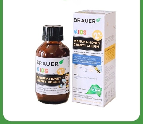 Siro giảm ho có đờm dạng lỏng Brauer Chesty Cough cho bé từ 2 tuổi trở lên 100ml