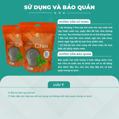 Hạt chia Healthy Nuts & Seeds Organic Chia Seeds 500gr