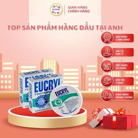 Combo 2 hộp Bột Trắng Răng Eucryl Tooth Powder (50g)