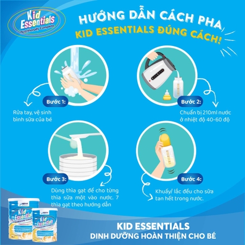 Sữa bột Nestle Kid Essentials Nutritionally Complete 800g (1-10 tuổi) tăng chiều cao và cân năng Úc
