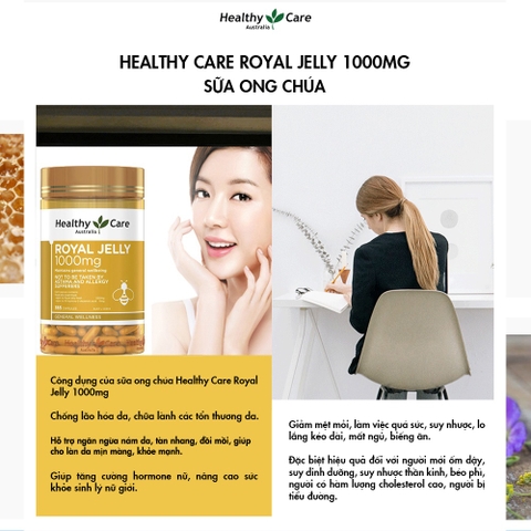 Sữa ong chúa Heathy Care Royal Jelly đẹp da, chậm lão hóa 365 viên