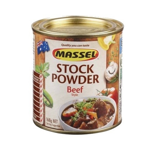 Hạt nêm vị bò Massel Premium Stock Powder Beef Style không bột ngọt an toàn cho gia đình 168g