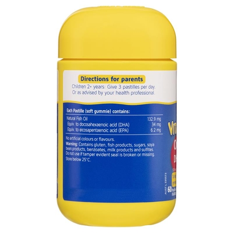 Kẹo dẻo Nature's Way Kids Smart Vita Gummies Omega-3 DHA Fish Oil hỗ trợ sức khoẻ não Và mắt cho bé 60 viên