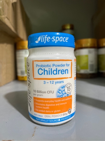 Men vi sinh cho trẻ 3-12 tuổi Life Space Probiotic Powder For Children 3-12 years 10 Billion CFU 60g