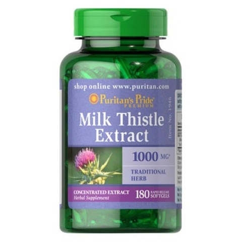 Viên uống giải độc gan milk thistle extract puritan’s pride 1000mg 180 viên
