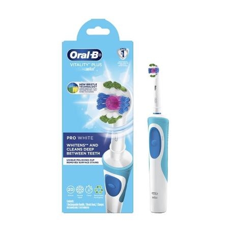 Bàn chải điện Oral-B Vitality Plus Pro White giúp làm sạch mảng bám răng trắng sáng