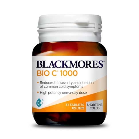 Bổ sung  vitamin c blackmores bio c 1000mg 31 viên tăng sức đề kháng, hệ miễn dịch, trắng sáng da