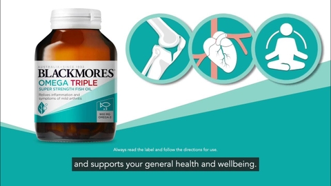 Viên uống dầu cá blackmores omega triple super strength fish oil 60 viên