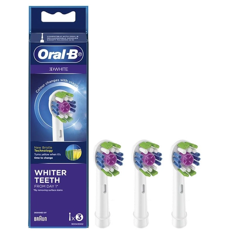 Bộ 3 đầu bàn chải điện thay thế oral-b 3 brush heads 3d white