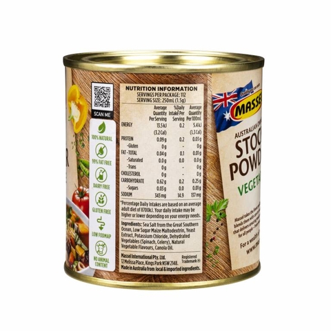 Hạt nêm vị rau củ Massel Premium Stock Powder Vegetable không bột ngọt an toàn cho gia đình 168g