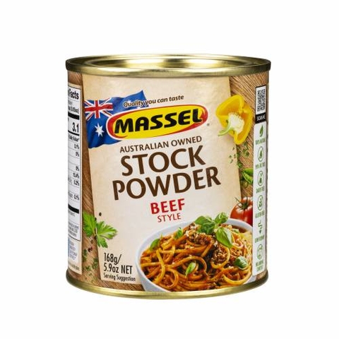 Hạt nêm vị bò Massel Premium Stock Powder Beef Style không bột ngọt an toàn cho gia đình 168g