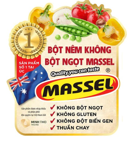 Hạt nêm vị bò Massel Premium Stock Powder Beef Style không bột ngọt an toàn cho gia đình 168g