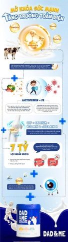 Sữa Dad & Me Kids Milk Powder with Lactoferrin từ 3 tuổi 800g