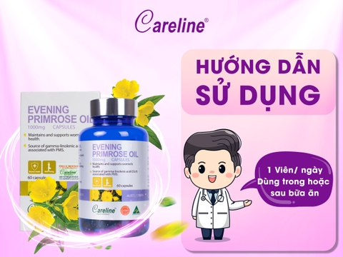 Tinh dầu hoa anh thảo ép lạnh Careline Evening Primrose Oil 1000mg 60 viên
