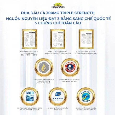 Nature's Way Kids Smart Bursts DHA 300mg Triple Strength - Bổ sung DHA, hỗ trợ tốt cho não bộ và mắt