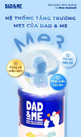 Sữa Dad & Me Kids Milk Powder with Lactoferrin từ 3 tuổi 800g